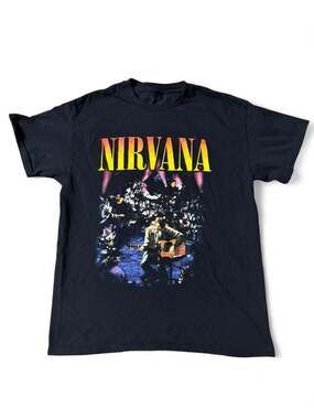 Nirvana Unplugged in New York Graphic Band T-Shirt Double Sided